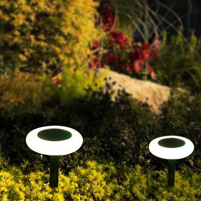 Embrace Modern Rock-Shaped Solar Pathway Light – White Rechargeable Outdoor Lamp