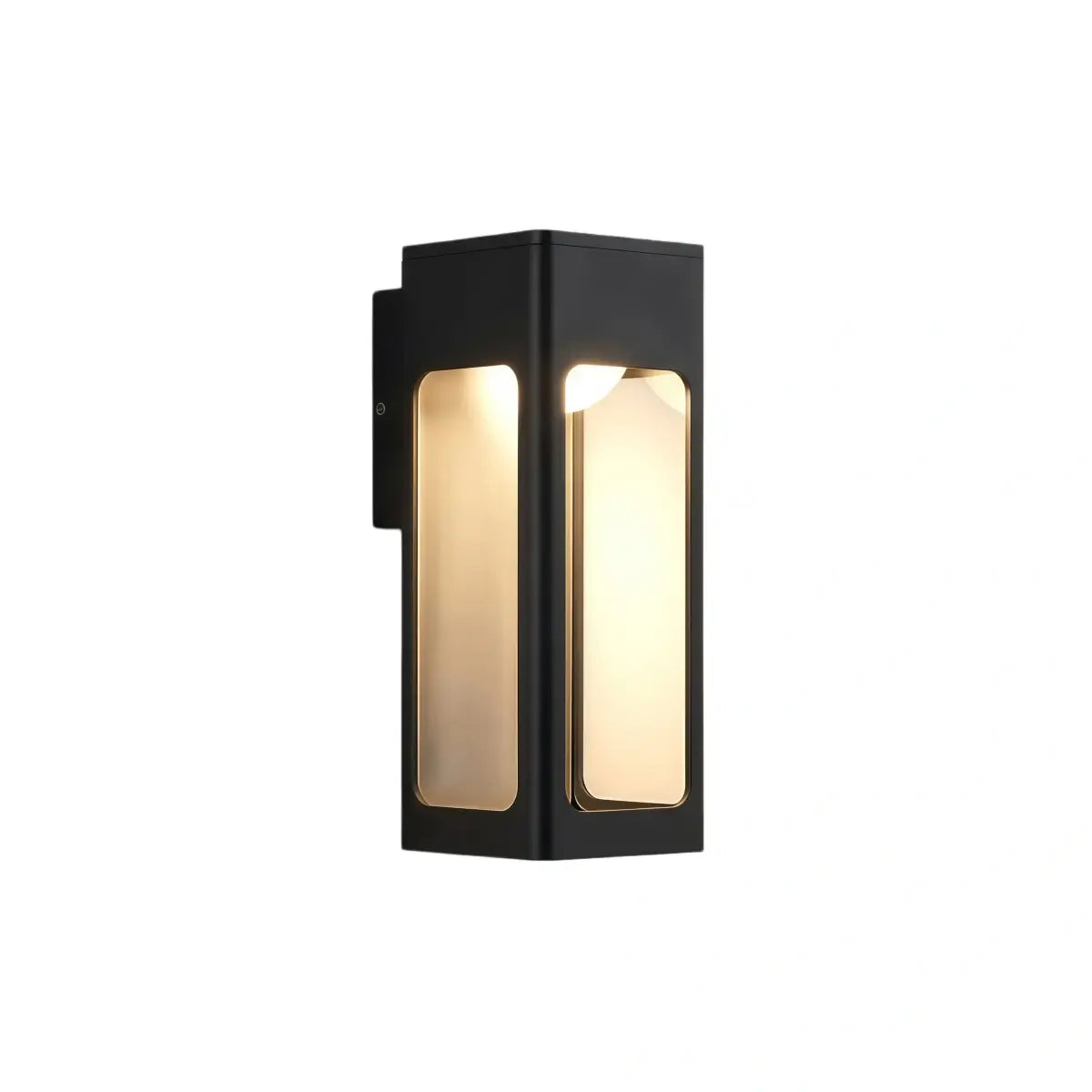 Irondale Modern Outdoor Wall Sconce – Metal Lantern with Sensor for Exterior Wall