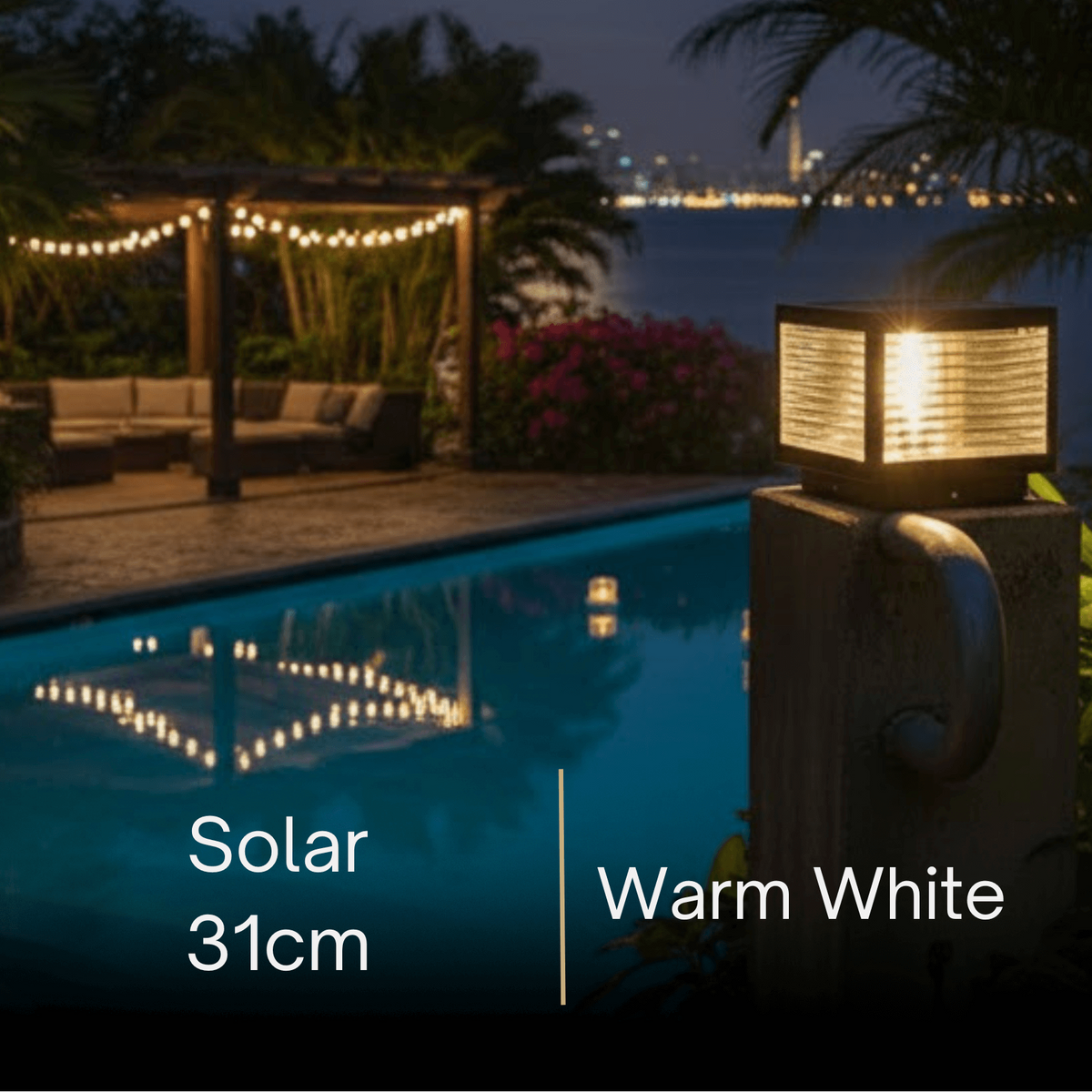 Irondale Modern Black Solar Pillar Light – Outdoor Lighting for Doorway/Path