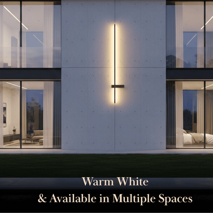Arcato Modern Linear LED Wall Lamp – Black Solar & Sensor Light Outdoor