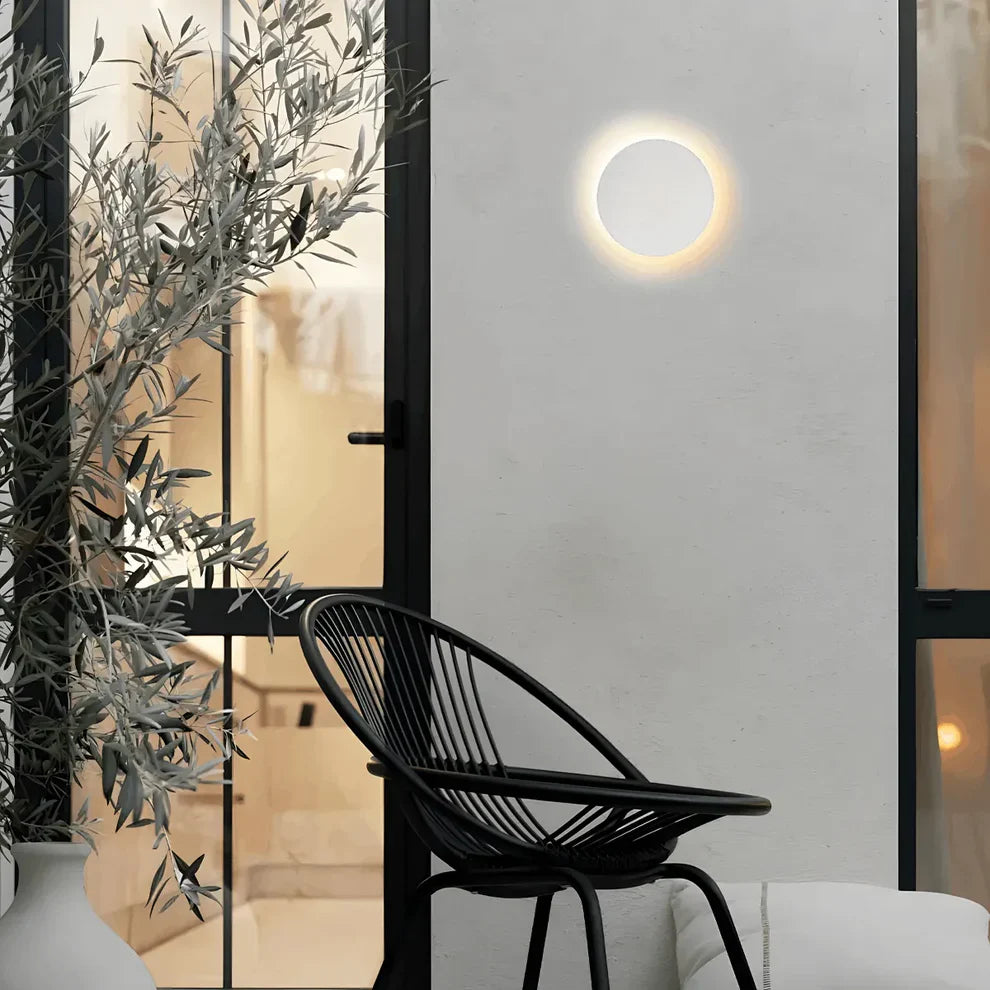 Nuvlight Minimalist LED Outdoor Wall Lamp – Black/White Round/Square Porch Sensor Light