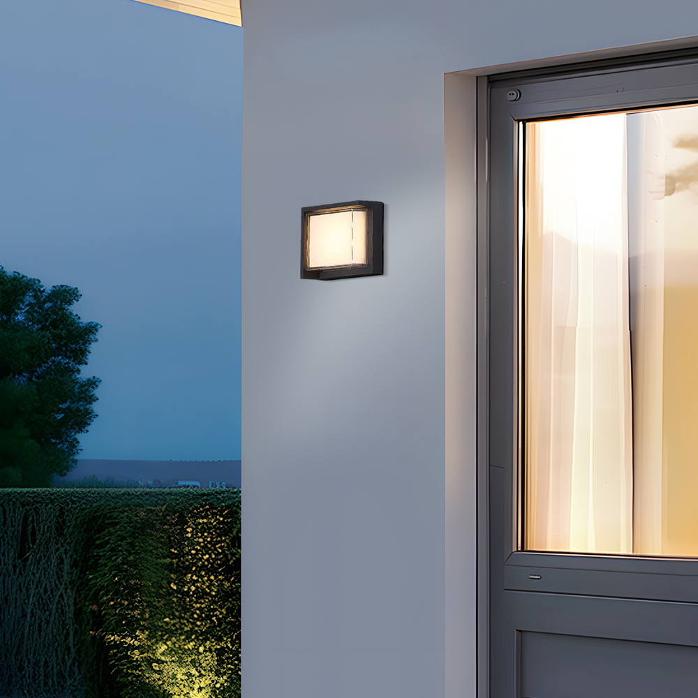 Irondale Modern Metal/Acrylic Outdoor Wall Lamp - Round/Rectangular External Wall