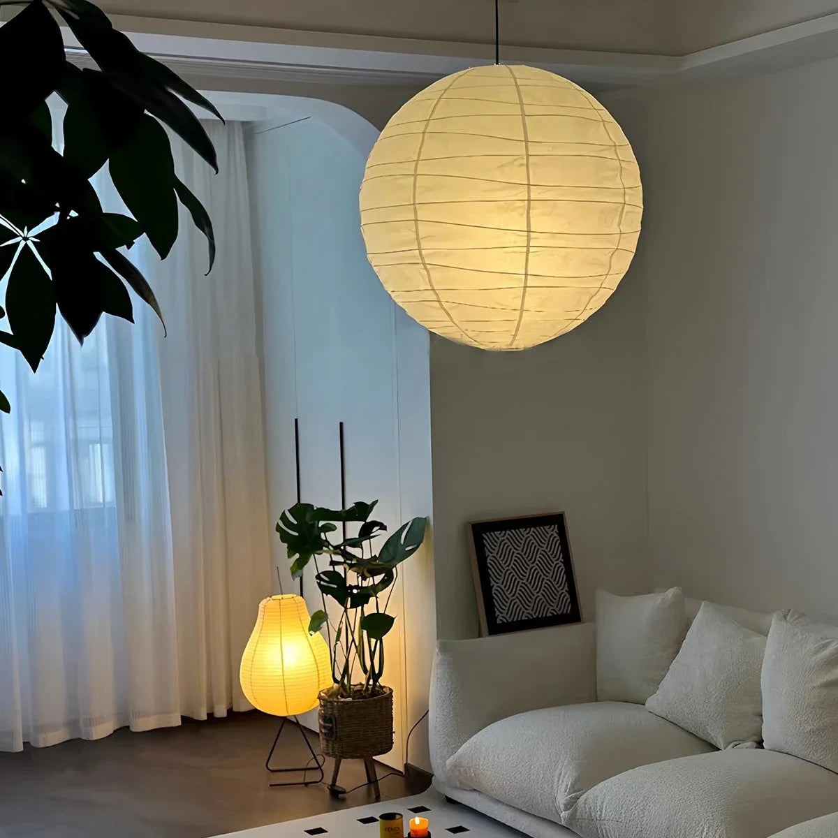 Nuvlight rice paper pendant lamp for living room