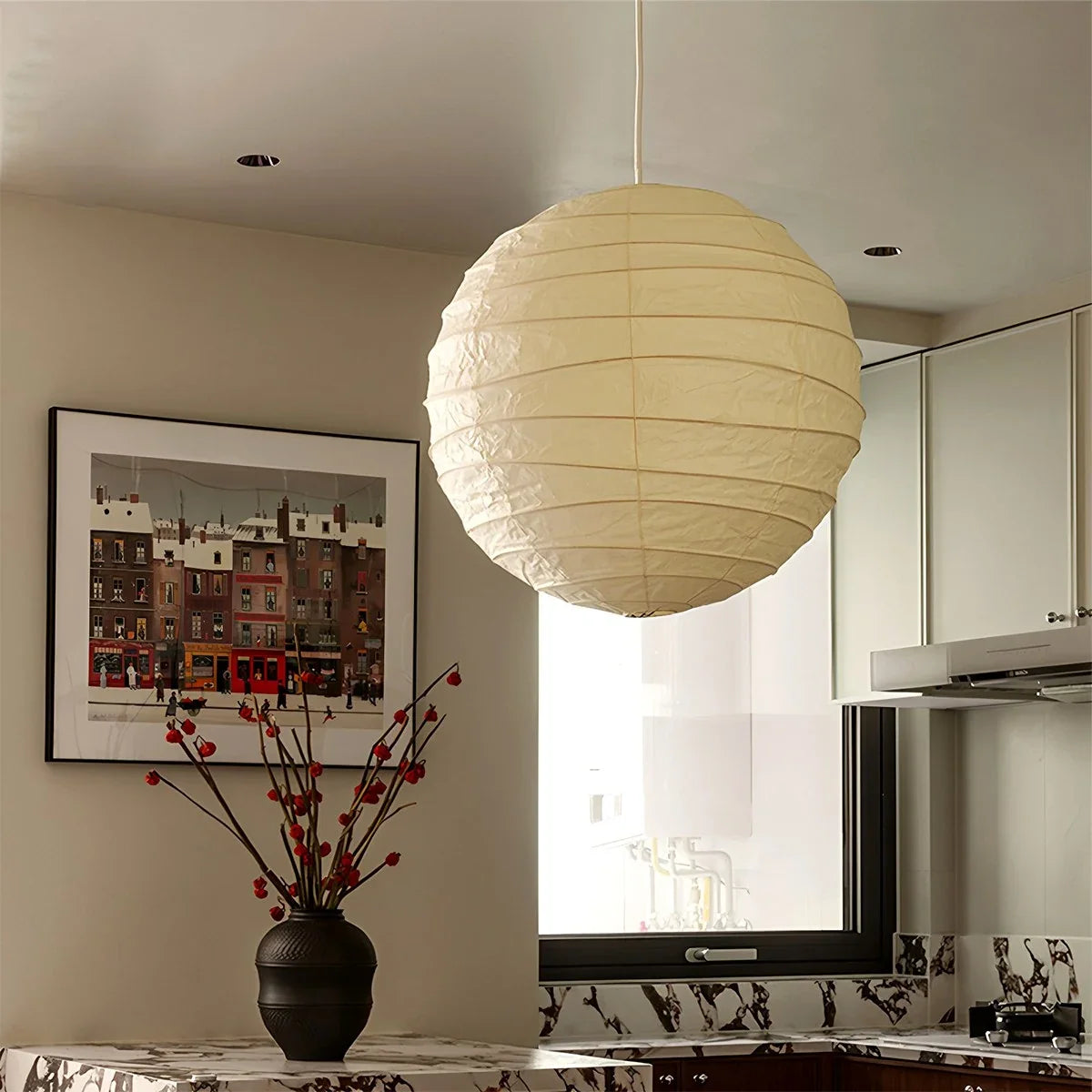 Nuvlight round rice paper pendant lamp