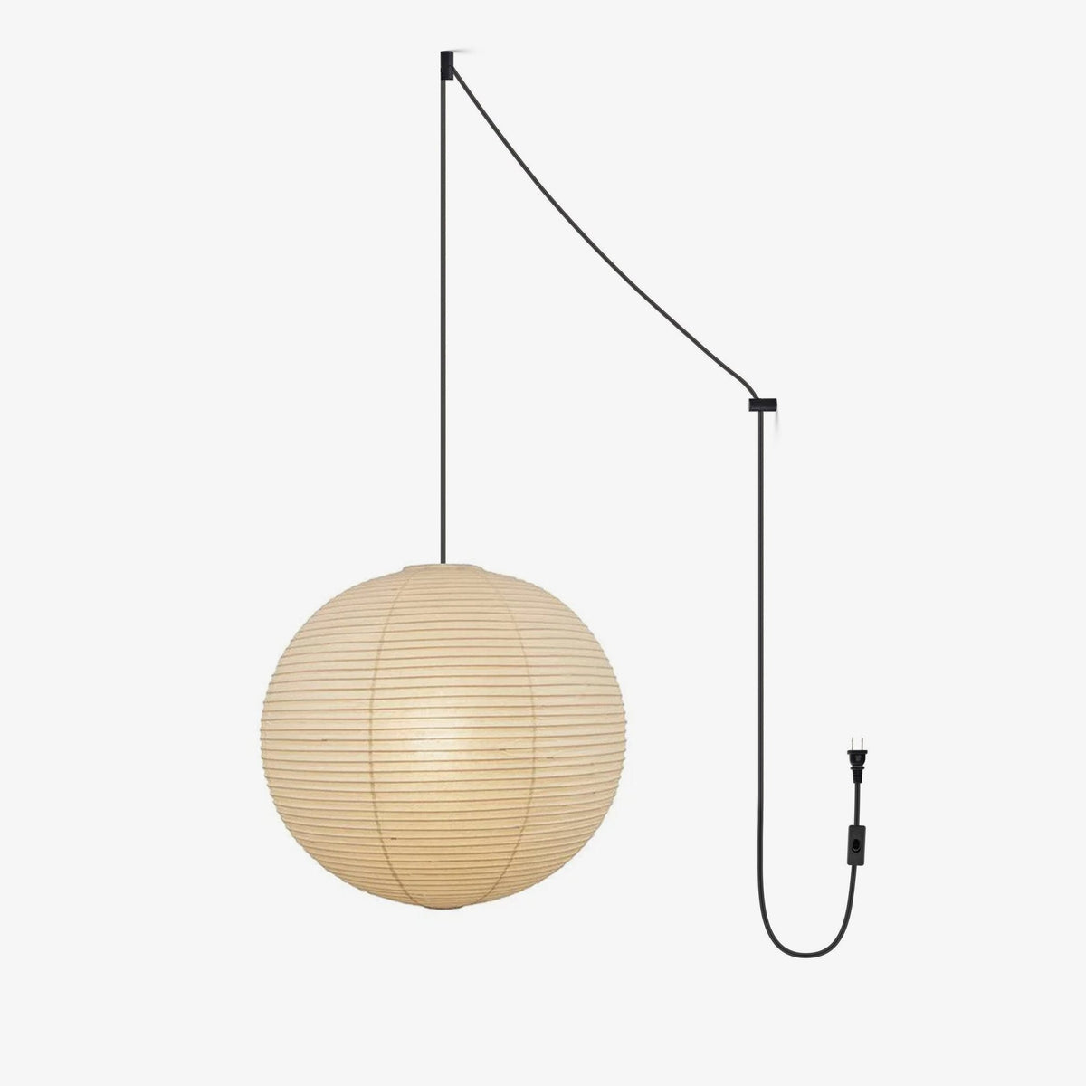 Akari A Pendant Swag Light (black plug wire)