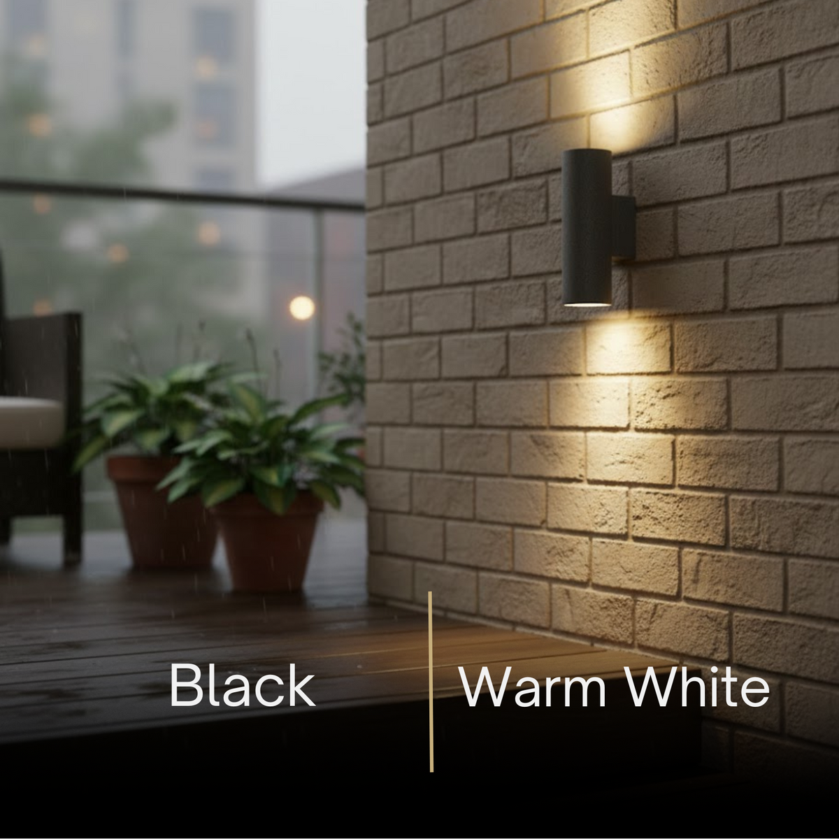 Arcato Modern Outdoor Wall Sconce- Black/White Cement Cylindrical Light for Courtyard