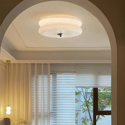 Glass and Brass Flush Mount Ceiling Light