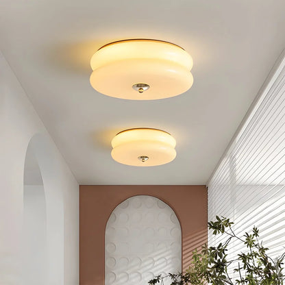 Glass and Brass Flush Mount Ceiling Light