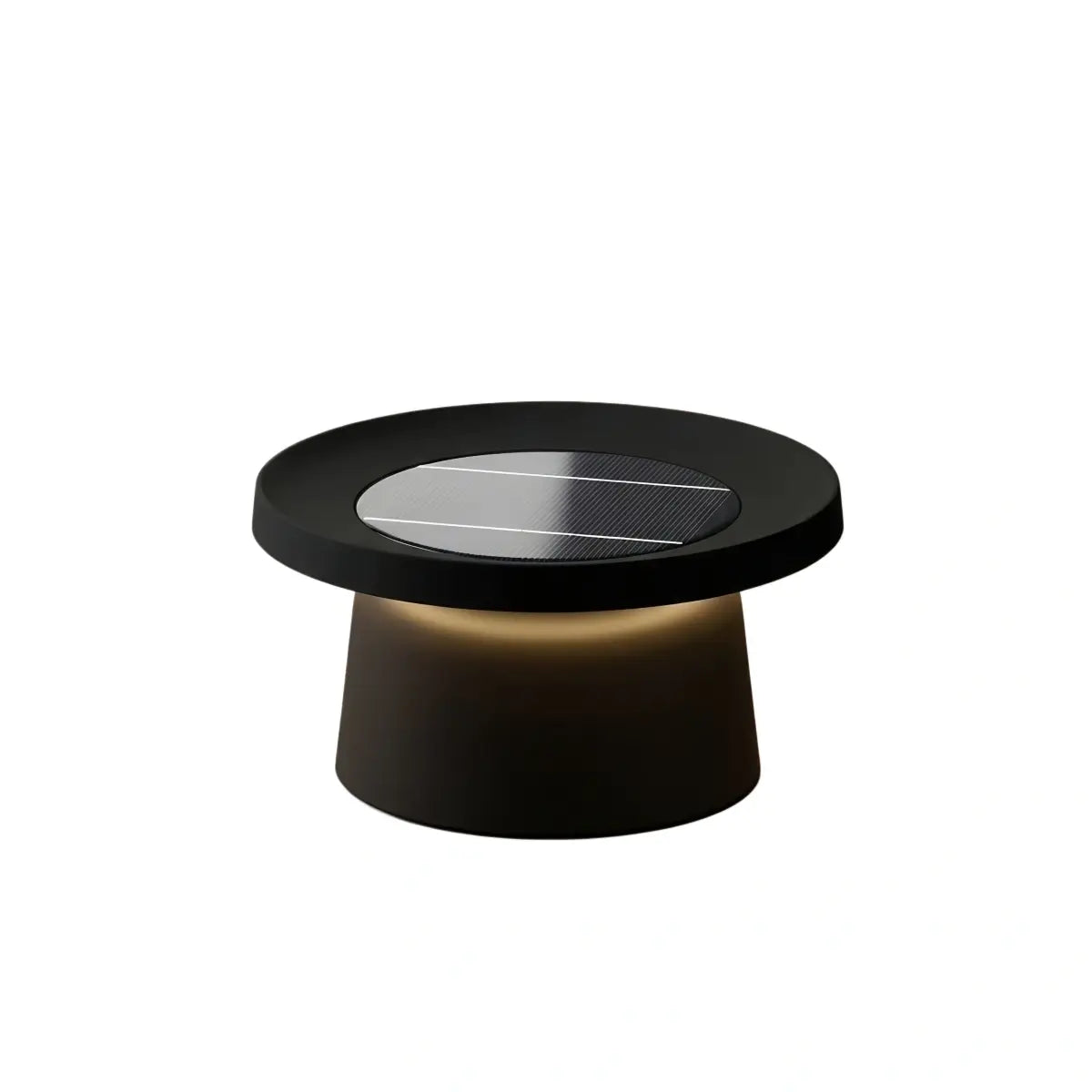 Embrace Modern Round Outdoor Floor Lamp - Black Metal for Pathways