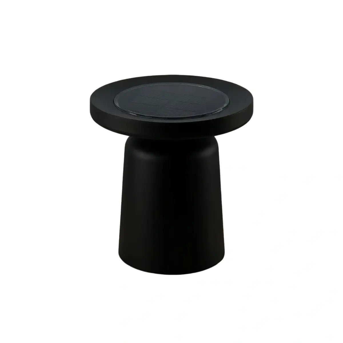 Embrace Modern Round Outdoor Floor Lamp - Black Metal for Pathways