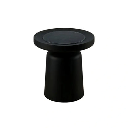 Embrace Modern Round Outdoor Floor Lamp - Black Metal for Pathways