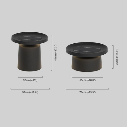 Embrace Modern Round Outdoor Floor Lamp - Black Metal for Pathways