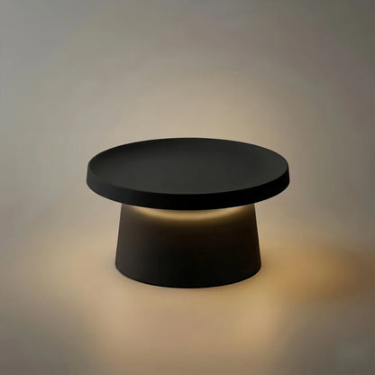 Embrace Modern Round Outdoor Floor Lamp - Black Metal for Pathways