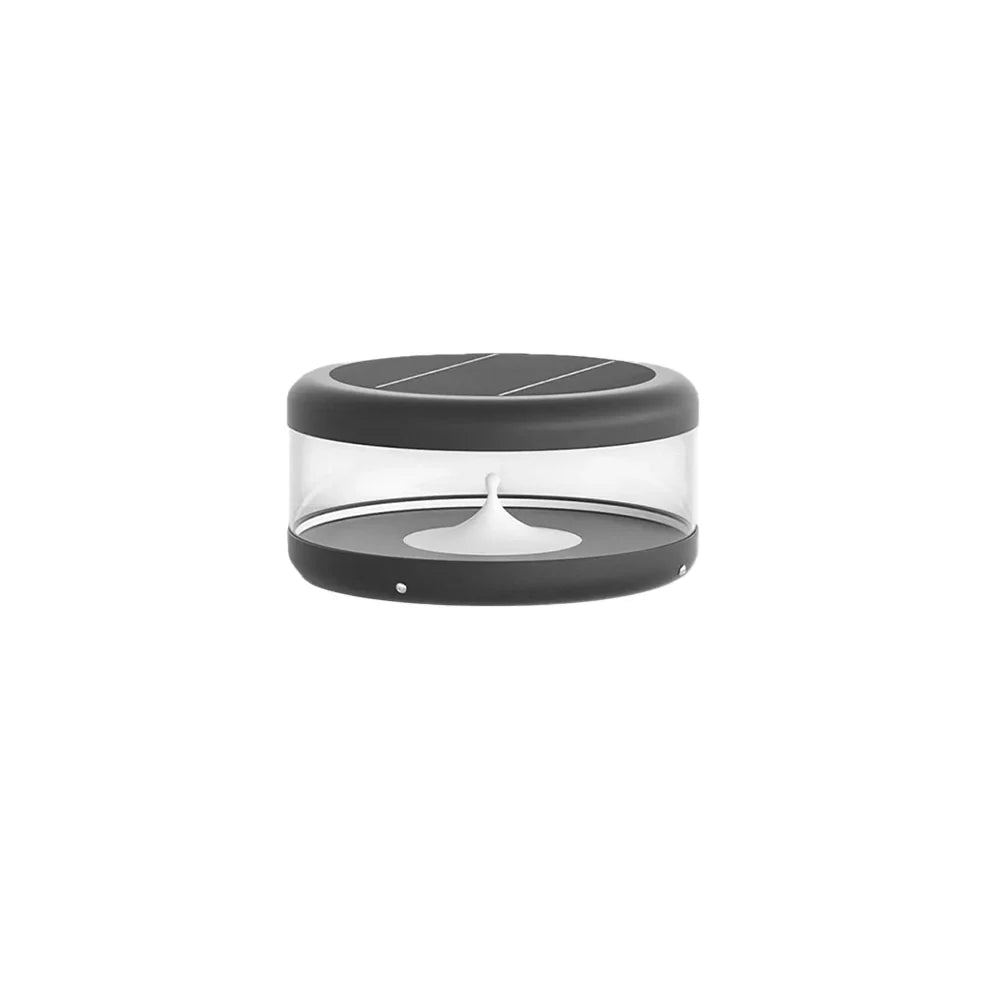 Embrace Modern Cylindrical Outdoor Pillar Light - Black Metal for Garden