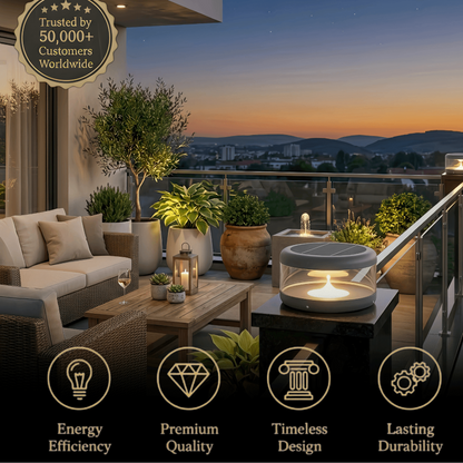 Embrace Modern Cylindrical Outdoor Pillar Light - Black Metal for Garden