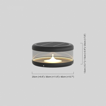 Embrace Modern Cylindrical Outdoor Pillar Light - Black Metal for Garden