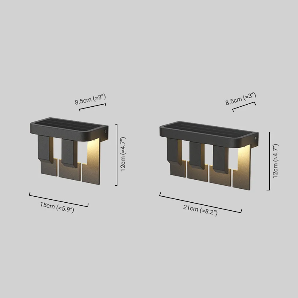 Irondale Modern Geometric Outdoor Wall Lamp - Black Metal for Patio