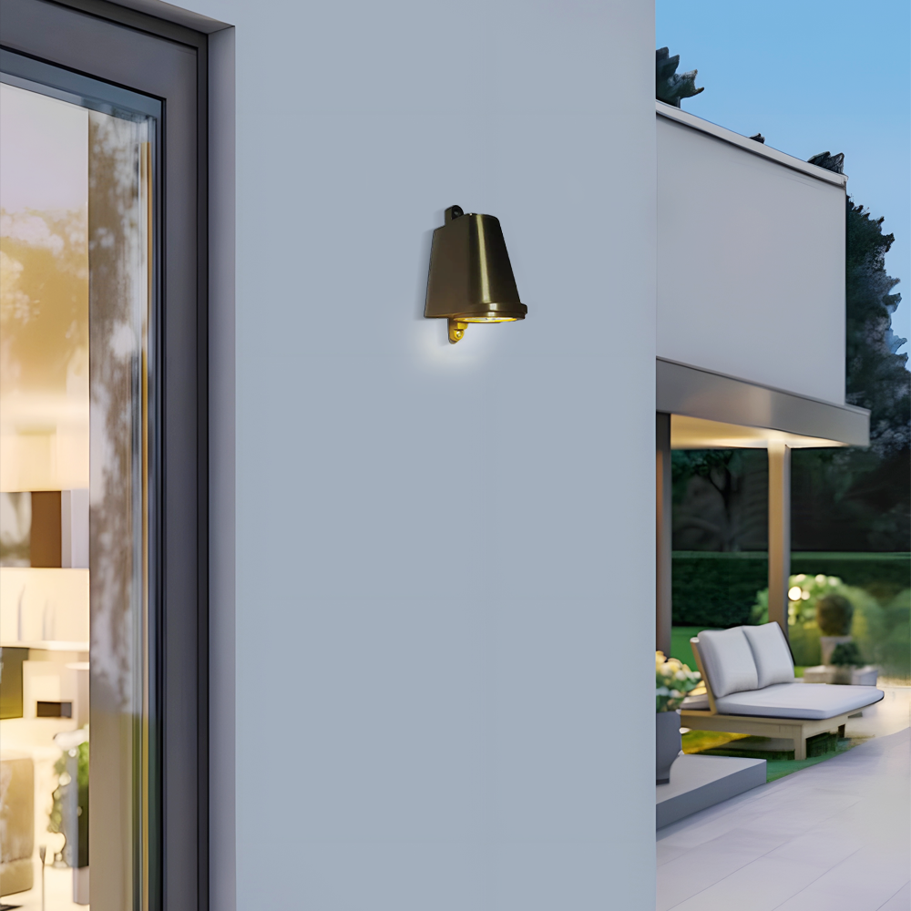 Irondale Industrial Conical Outdoor Wall Sconce - Black/Grey/Copper/Silver Metal for Balcony