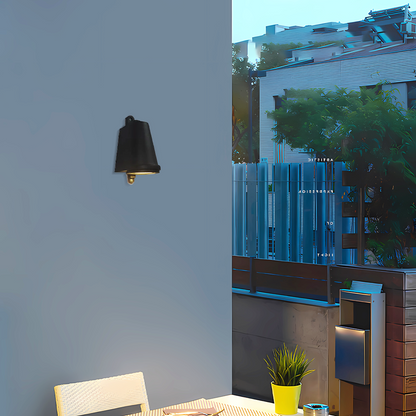 Irondale Industrial Conical Outdoor Wall Sconce - Black/Grey/Copper/Silver Metal for Balcony