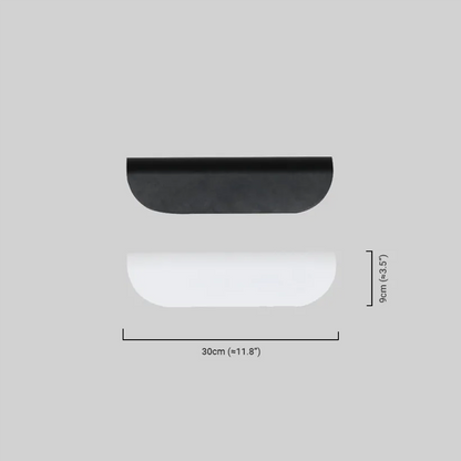 Irondale Minimalist Curved Wall Lamp - Black/White Metal/Acrylic for Outdoor Garden