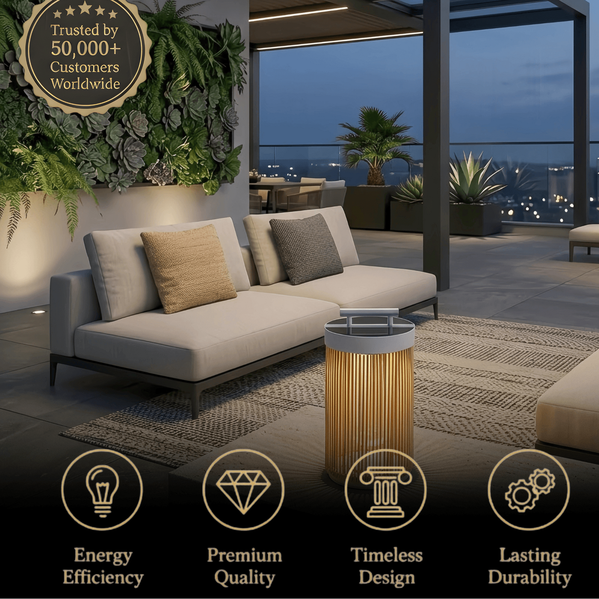 Zenno Farmhouse Cylindrical Floor Lamp – Metal Rattan for Outdoor Garden