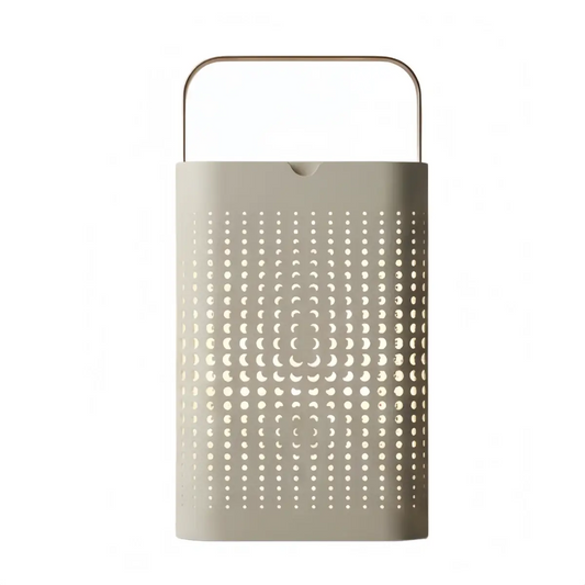 Nuvlight Cylindrical Outdoor Floor Lamp - White Metal for Yard