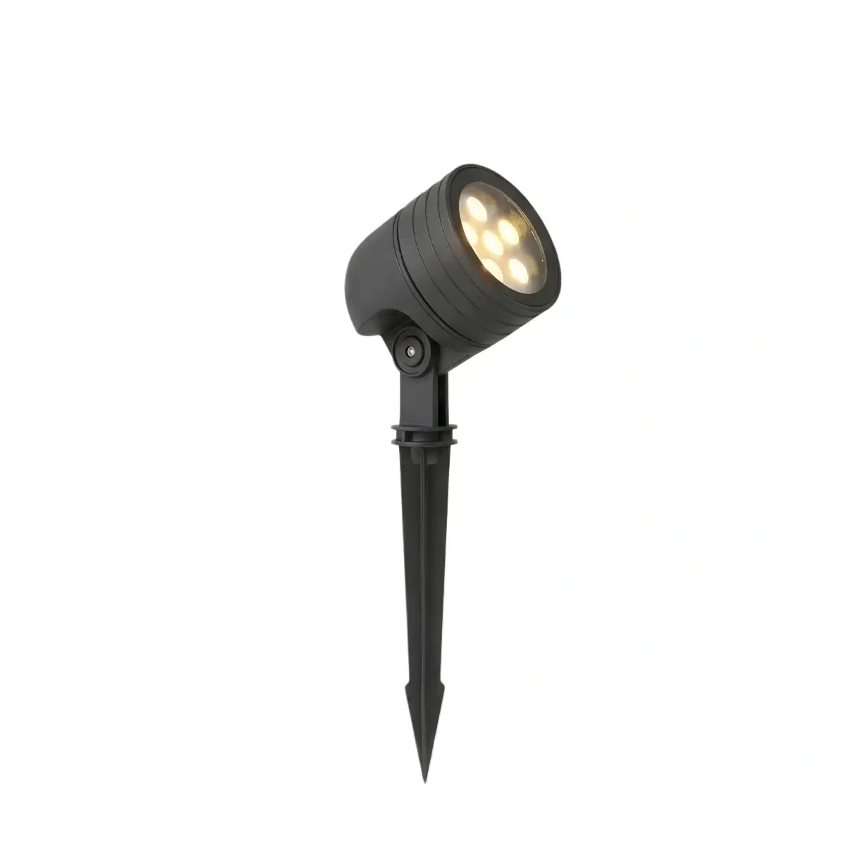 Irondale Modern Cylindrical Outdoor Ground Light – Black Metal/Glass for Garden