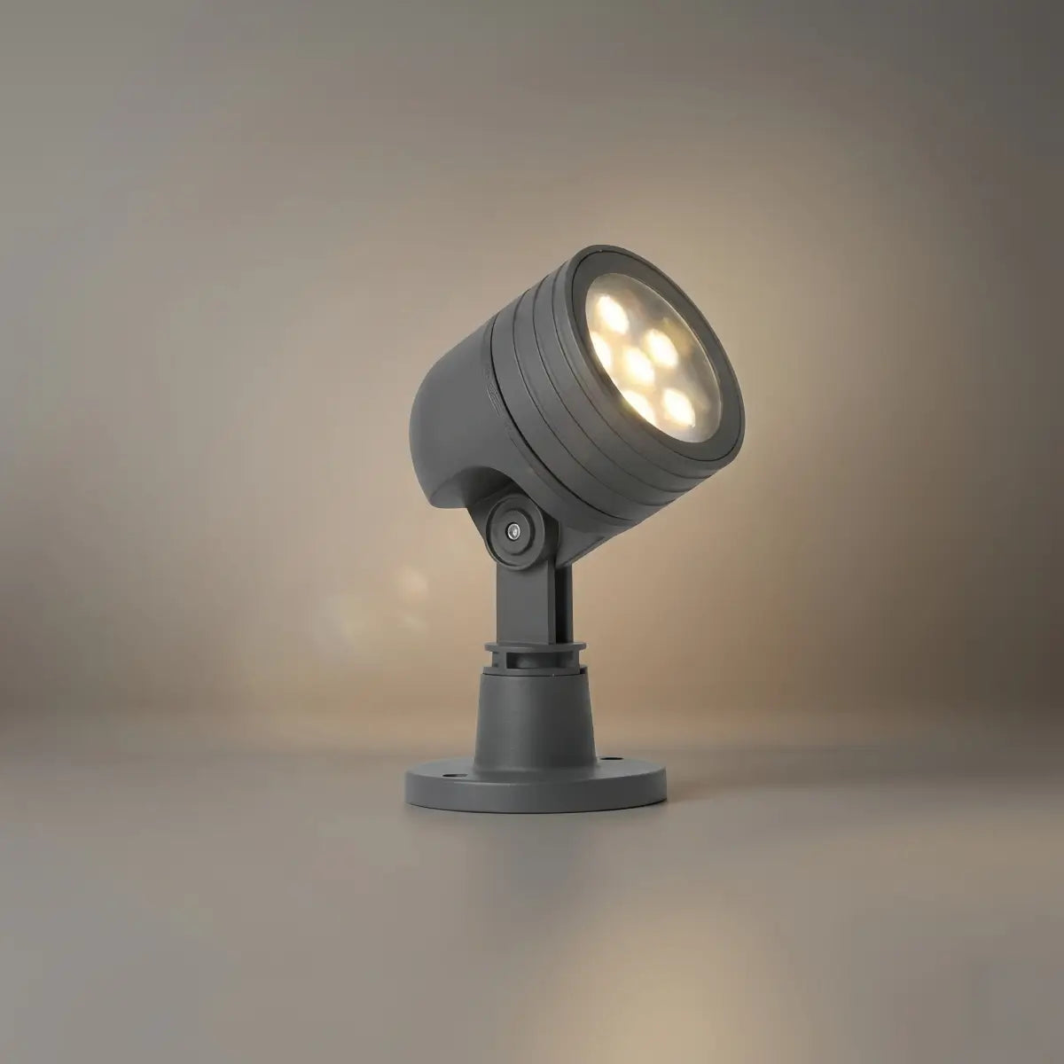 Irondale Modern Cylindrical Outdoor Ground Light – Black Metal/Glass for Garden