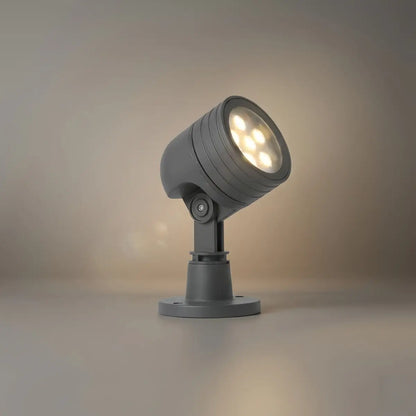 Irondale Modern Cylindrical Outdoor Ground Light – Black Metal/Glass for Garden