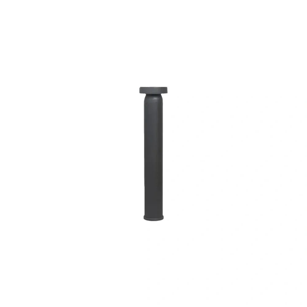 Irondale Minimalist Cylindrical Outdoor Pathway Lamp - Black Metal/Acrylic for Lawn