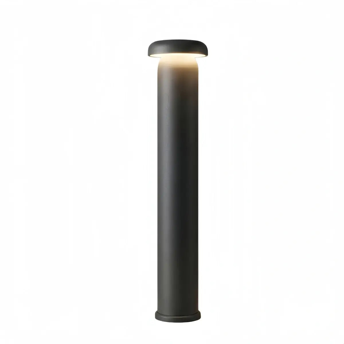 Irondale Minimalist Cylindrical Outdoor Pathway Lamp - Black Metal/Acrylic for Lawn