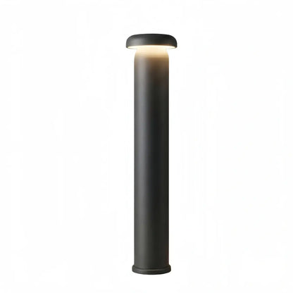 Irondale Minimalist Cylindrical Outdoor Pathway Lamp - Black Metal/Acrylic for Lawn