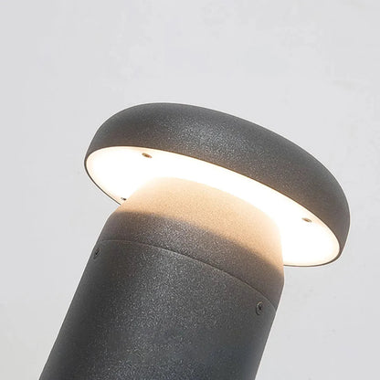 Irondale Minimalist Cylindrical Outdoor Pathway Lamp - Black Metal/Acrylic for Lawn