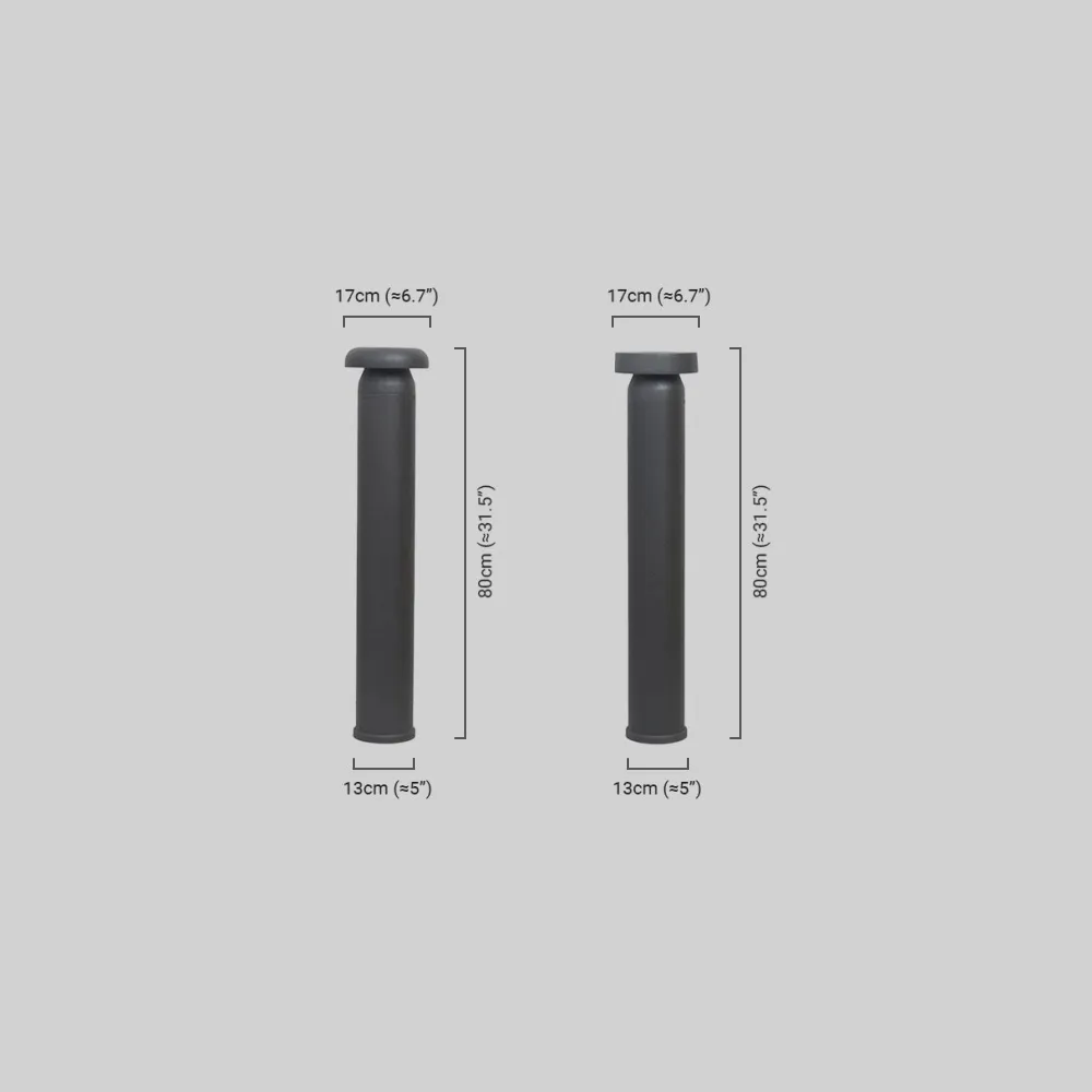 Irondale Minimalist Cylindrical Outdoor Pathway Lamp - Black Metal/Acrylic for Lawn