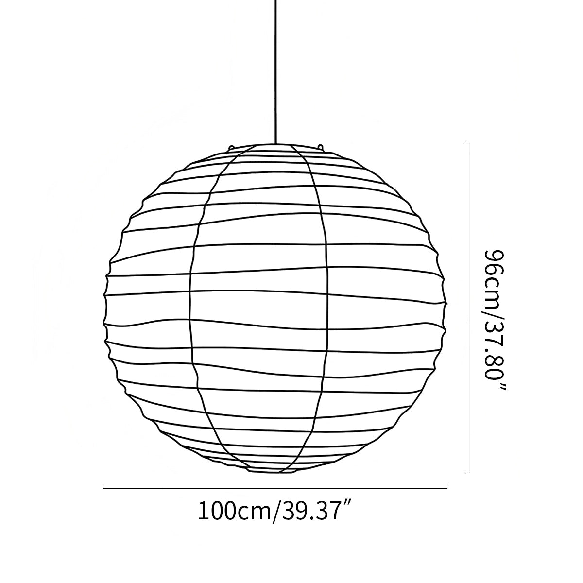 Nuvlight paper lantern pendant lamp size