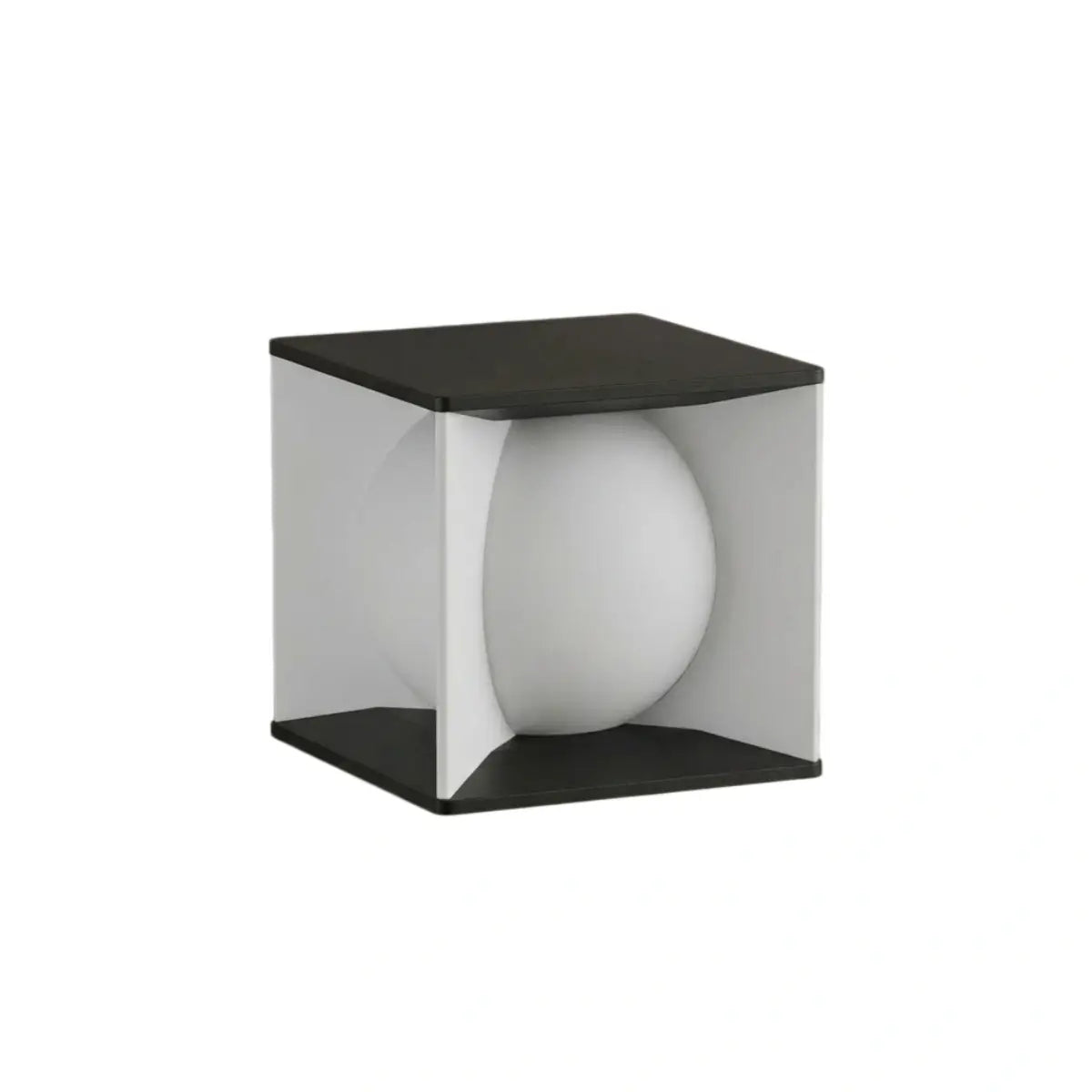 Lunara Art Deco Solar Outdoor Pillar Light - Black Metal Square Moon for Courtyard/Garden