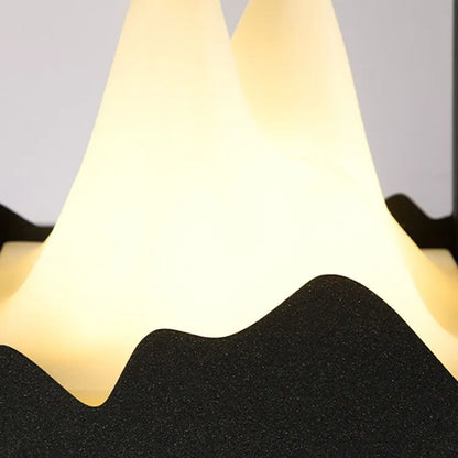 Lunara Designer Metal Outdoor Path Lamp - Black Square Mountain Shape Garden/Pillar Lights