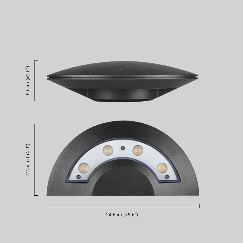Irondale Minimalist Disc-Shaped Wall Lamp - Black Metal for Outdoor Corridor