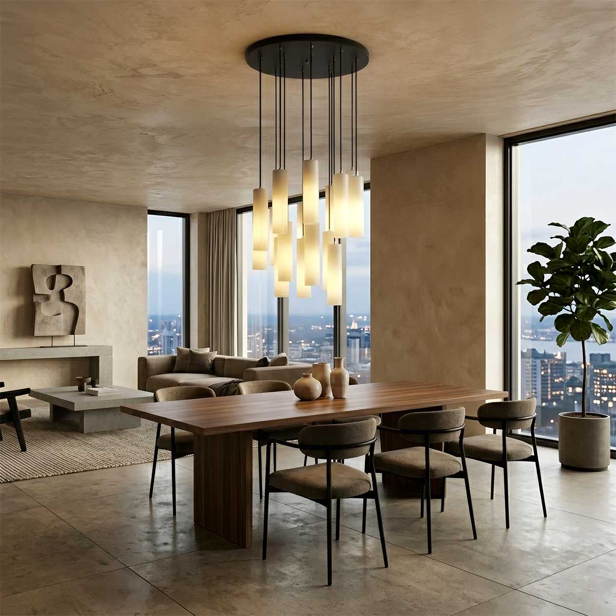 Entokei Alabaster Chandelier Light