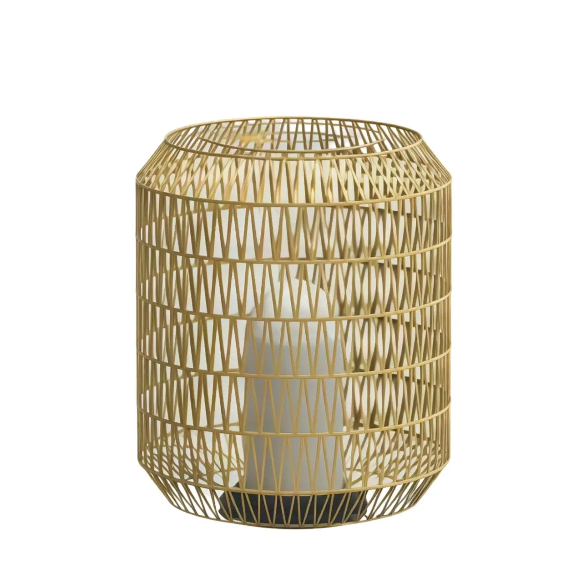 Zenno Farmhouse Outdoor Lamp - Wood & Metal Rattan Lantern