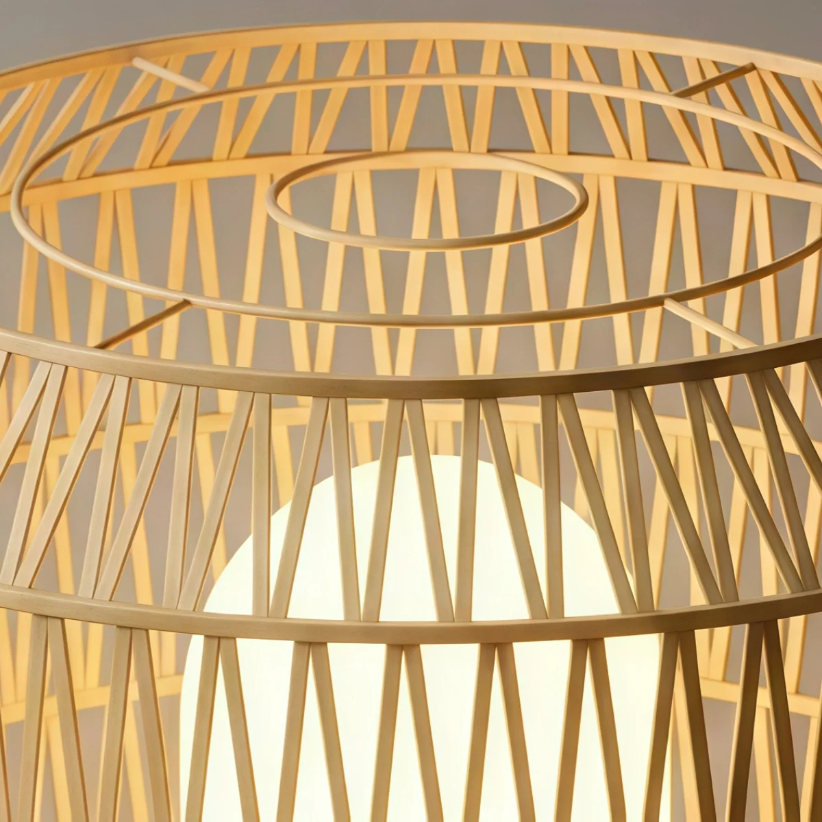 Zenno Farmhouse Outdoor Lamp - Wood & Metal Rattan Lantern