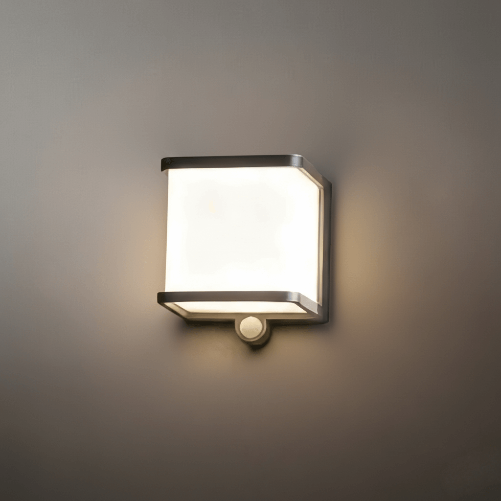 Lunara Modern Solar LED Outdoor Wall Lamp – Waterproof Sensor Light for Courtyard