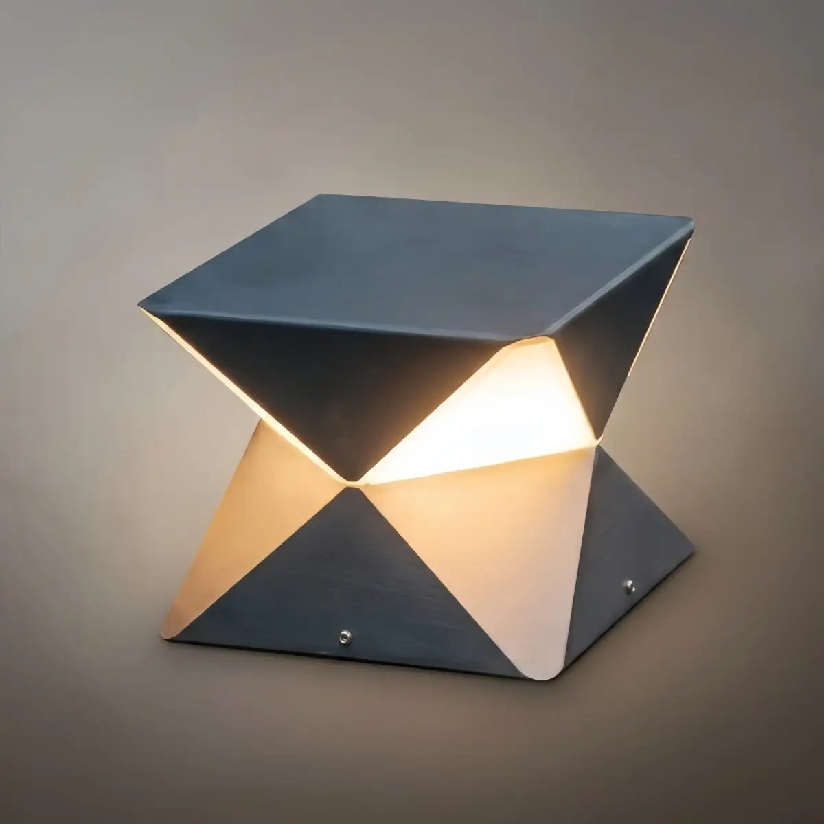 Modern Geometric Outdoor Floor Lamp – Black Meta&Glass for Garden/Patio