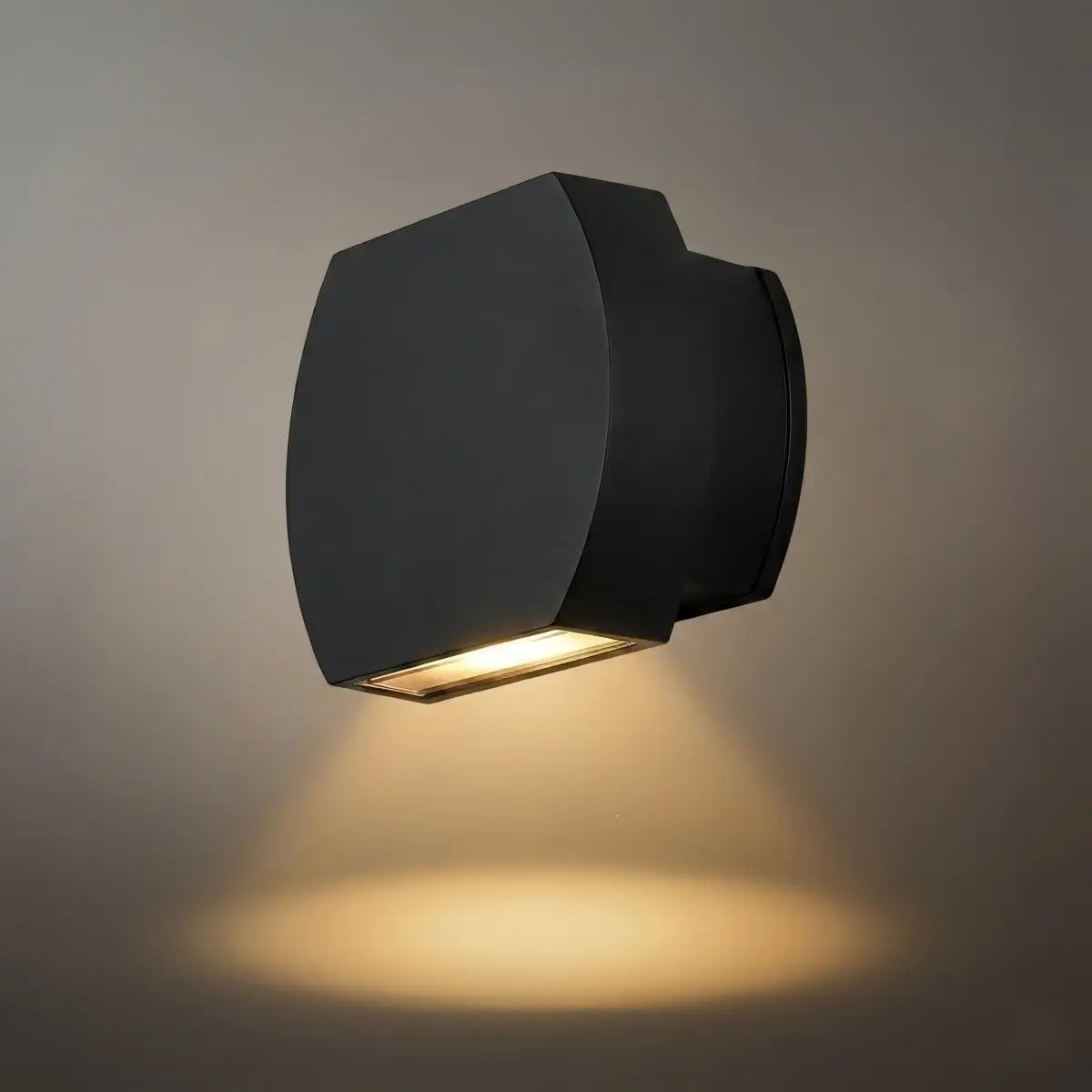 Irondale Modern Geometric Outdoor Wall Lamp - Black/Grey Metal for Garden