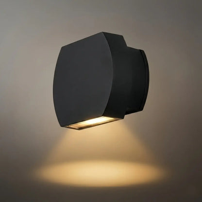 Irondale Modern Geometric Outdoor Wall Lamp - Black/Grey Metal for Garden