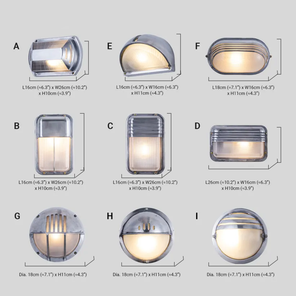 Irondale Modern Geometric Outdoor Wall Lamp – Silver Metal/Glass for Courtyard