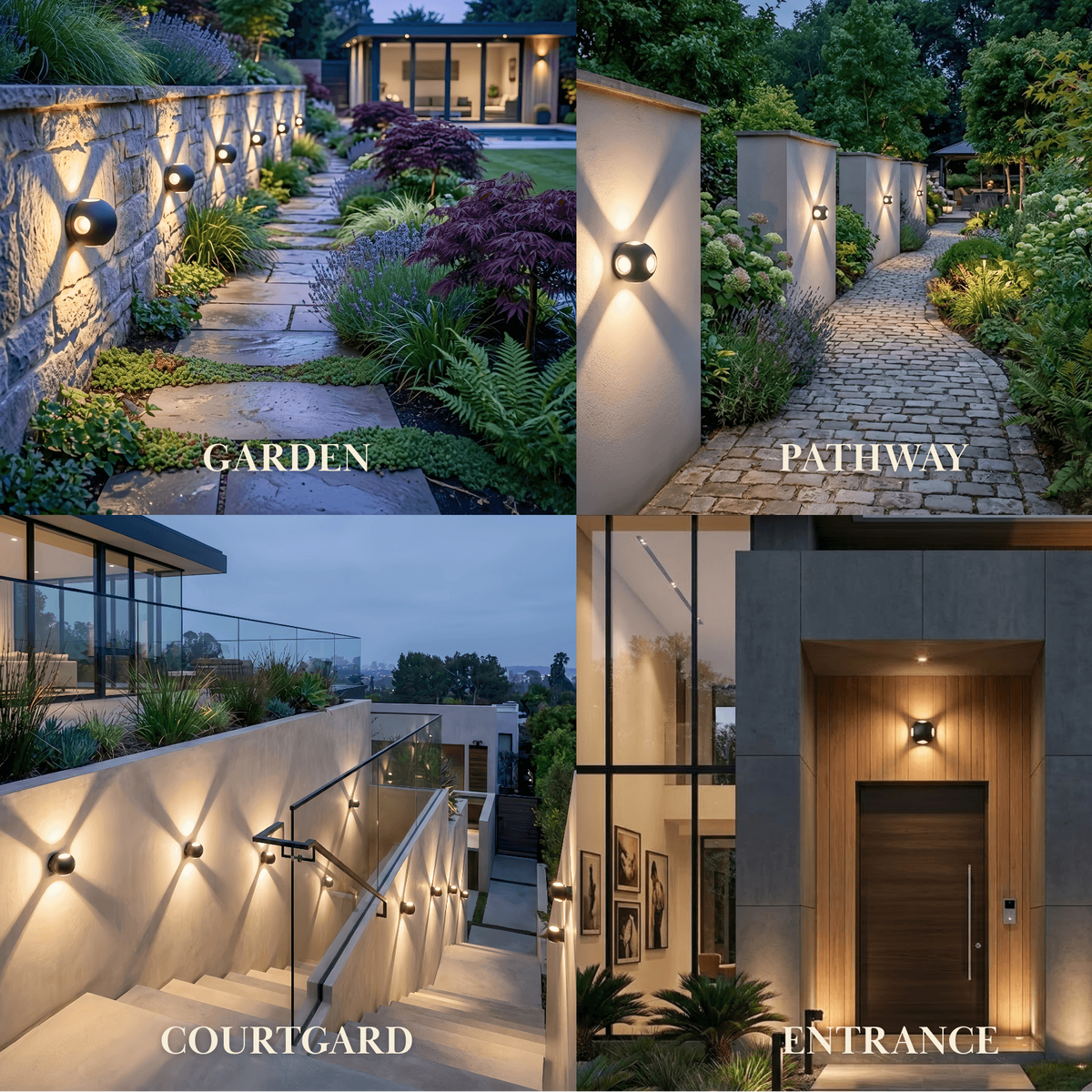 Irondale Modern Globular Outdoor Wall Lamp - Black Metal for Garden