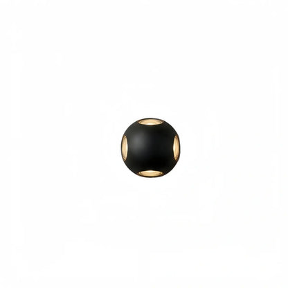 Irondale Modern Globular Outdoor Wall Lamp - Black Metal for Garden