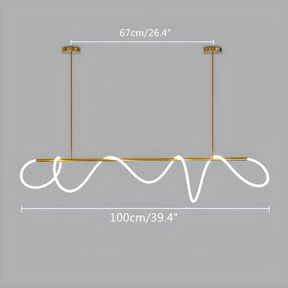 Nuvlight Modern Long Hose Led Pendant Light for Dining Room