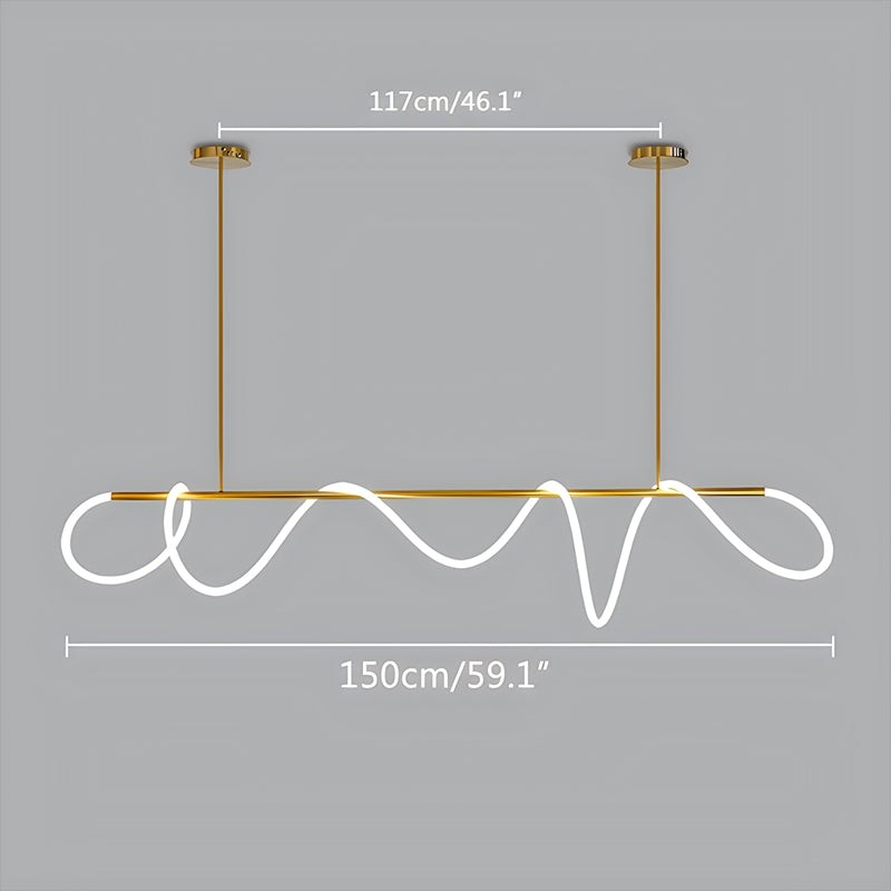 Nuvlight Modern Long Hose Led Pendant Light for Dining Room